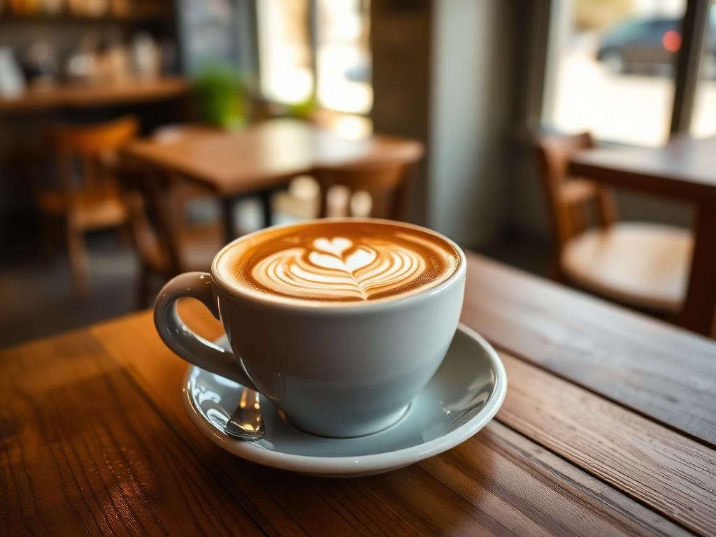 Cup of coffee with latte art